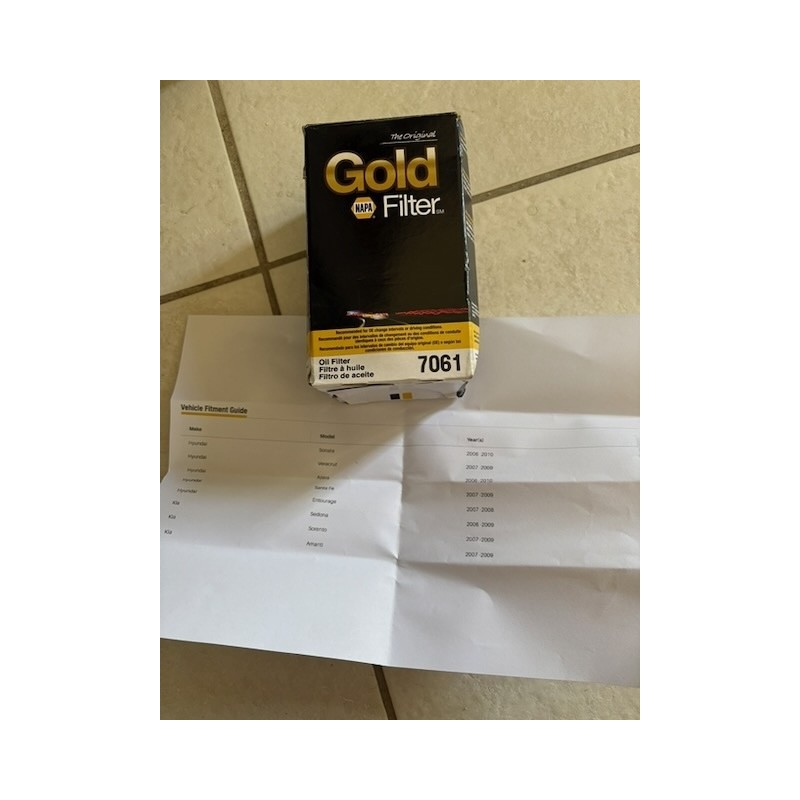 Oliefilter napa7061 (07-09 santa fe, 07-09 sorento)
